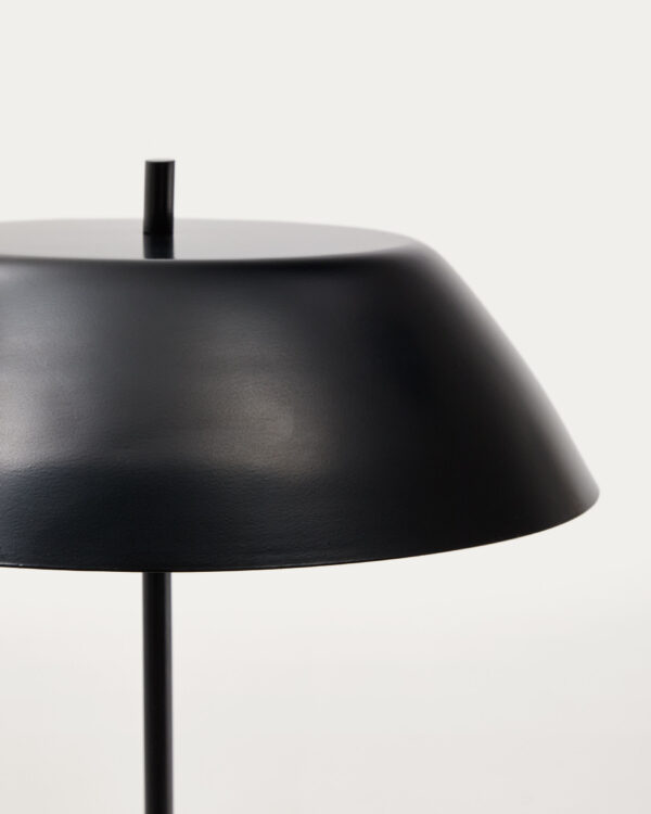 Lámpara de mesa Sayra de mármol negro y metal con acabado pintado negro