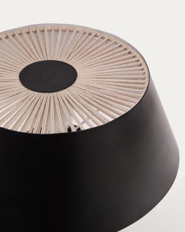 Lámpara de mesa Ancare de metal negro y cuerda beige
