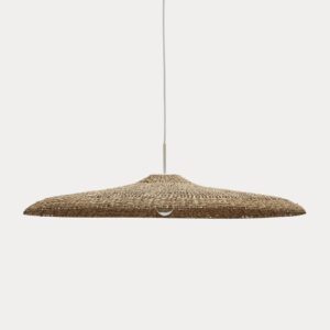 Pantalla para lámpara de techo Cruilles de fibras naturales con acabado natural Ø 100 cm