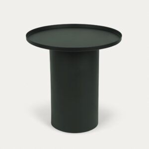 Mesa auxiliar redonda Fleksa de metal verde oscuro Ø 45 cm