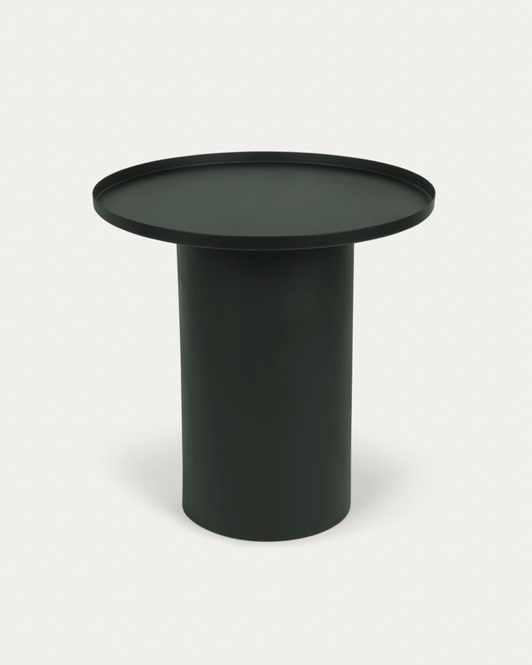 Mesa auxiliar redonda Fleksa de metal verde oscuro Ø 45 cm
