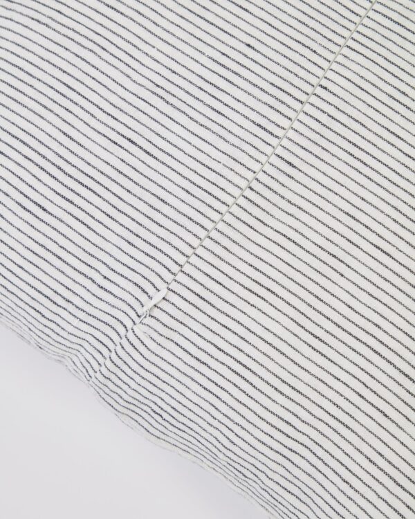 Funda cojín Marena 100% lino rayas blanco y negro 45 x 45 cm