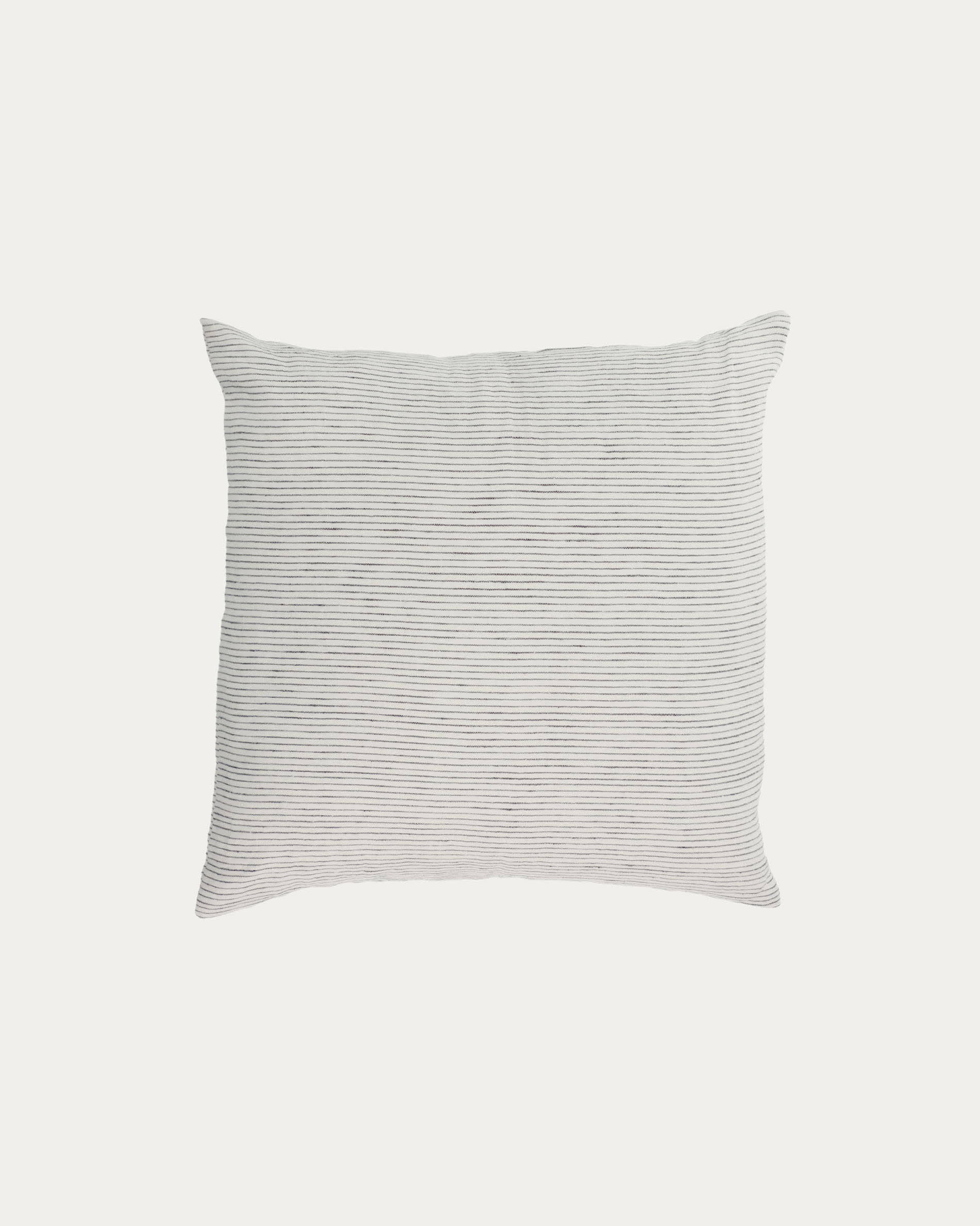 Funda cojín Marena 100% lino rayas blanco y negro 45 x 45 cm