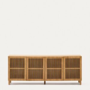 Aparador Beyla 4 puertas de madera maciza de fresno y chapa de roble 180 x 71,5 cm FSC 100