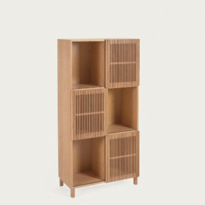 Estantería Beyla de madera maciza de fresno y chapa de roble 84,5 x 170 cm FSC 100%
