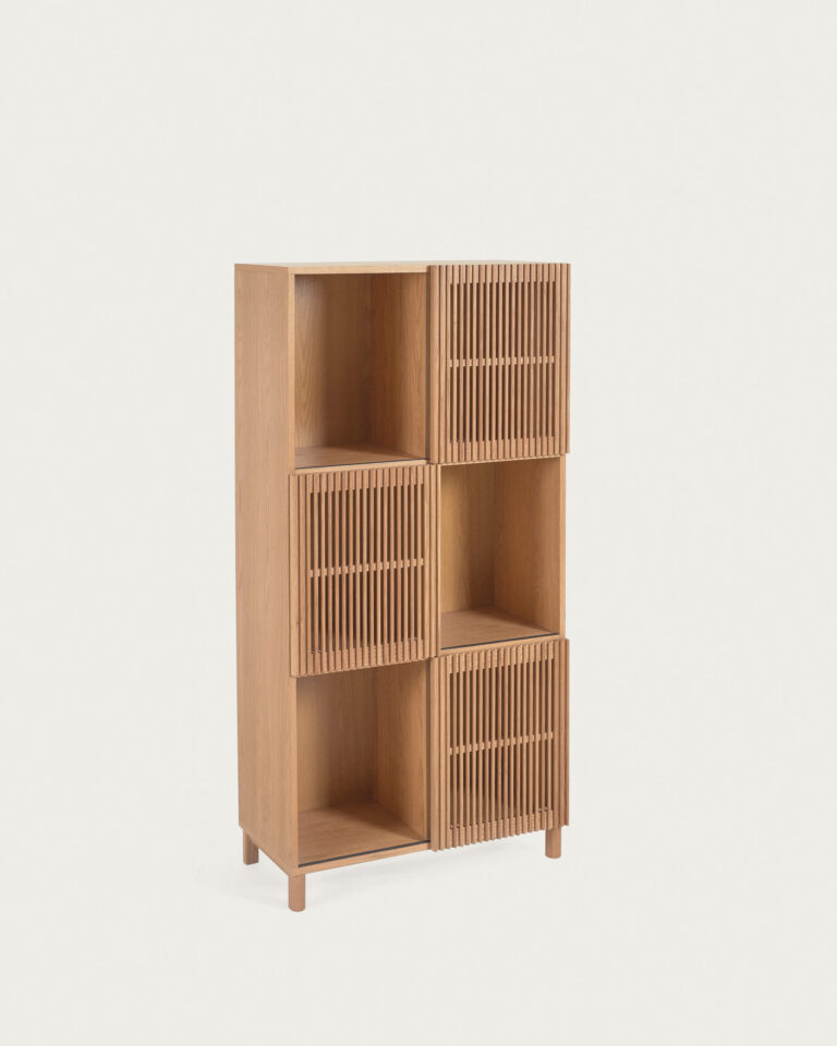 Estantería Beyla de madera maciza de fresno y chapa de roble 84,5 x 170 cm FSC 100%