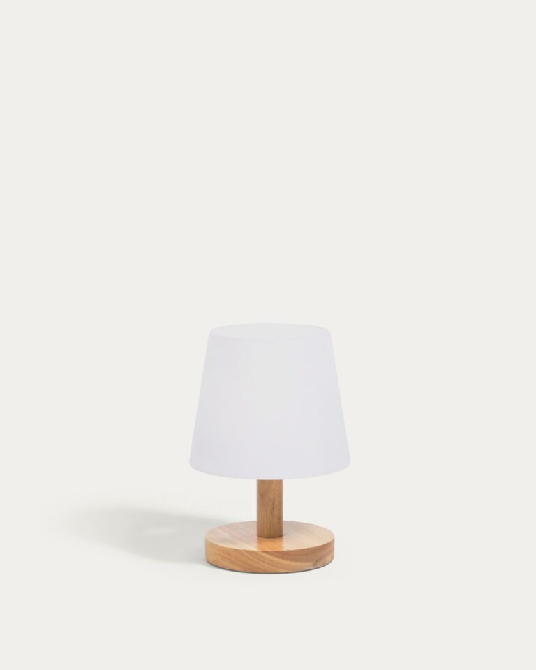 Lámpara de mesa Ambar de polietileno y madera