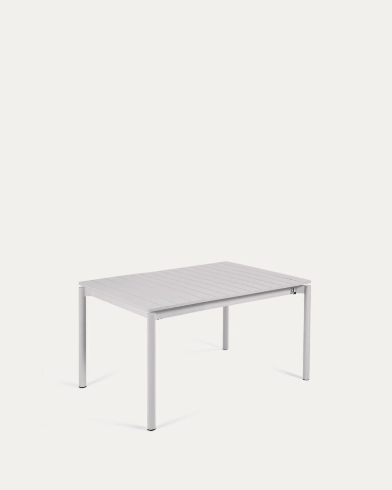 Mesa extensible de exterior Zaltana de aluminio con acabado gris claro 140 (200) x 90 cm