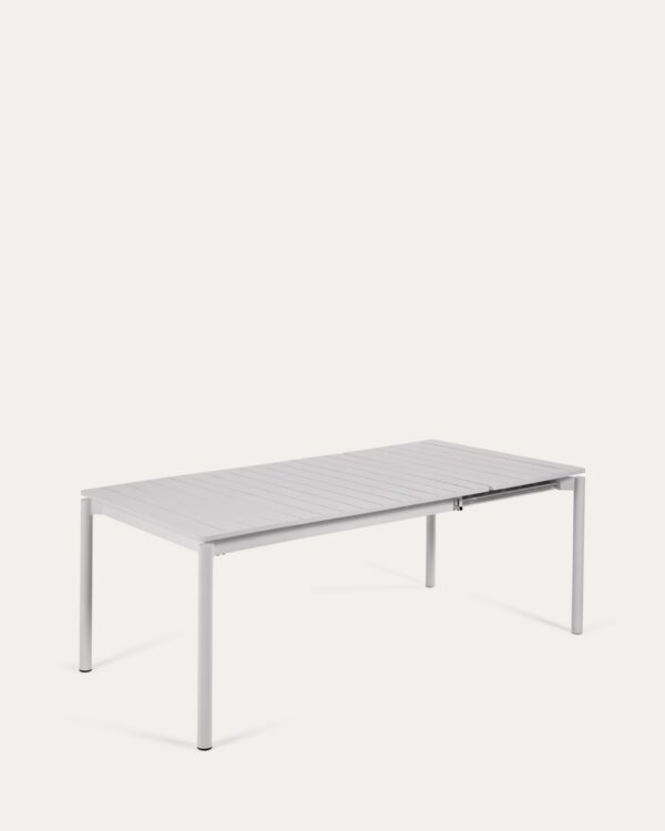 Mesa extensible de exterior Zaltana de aluminio con acabado gris claro 140 (200) x 90 cm
