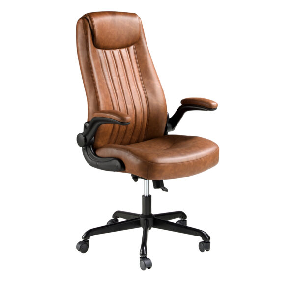Silla oficina giratoria polipiel marrón