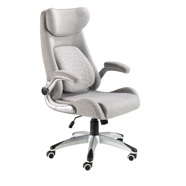 Silla oficina giratoria tela gris
