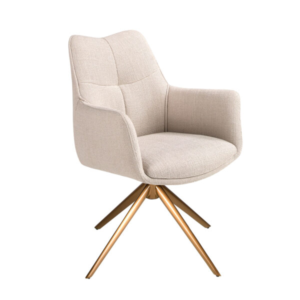 Silla giratoria tela crema