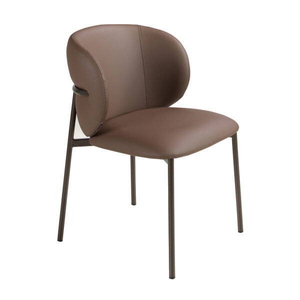 Silla polipiel marrón oscuro