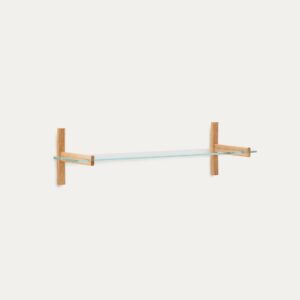 Estantería modular Sitra 1 balda de cristal y madera maciza roble 110 cm FSC Mix Credit