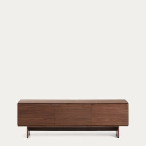 Mueble TV Norlen 3 puertas de chapa de nogal FSC Mix Credit 150 x 40 cm