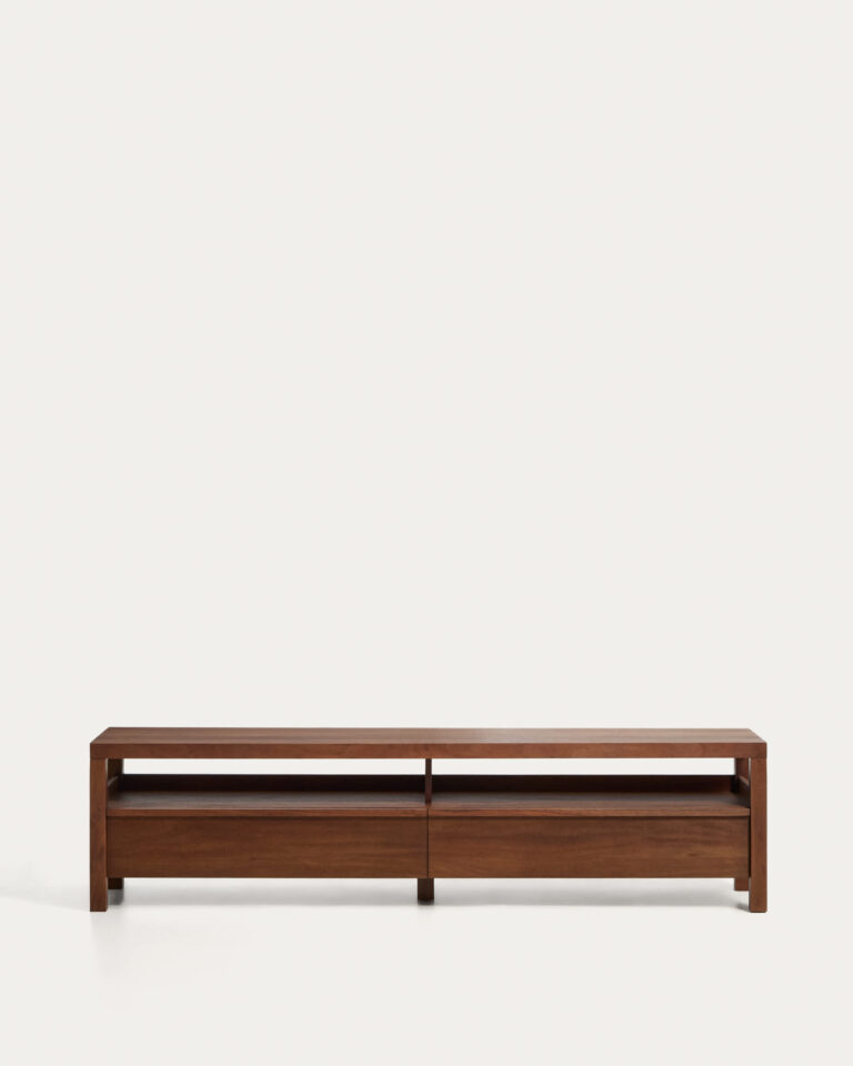 Mueble TV Norani de madera maciza y chapa de acacia 200 x 50 cm