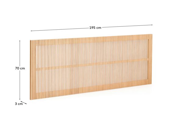 Cabecero Beyla de madera maciza de fresno para cama de hasta 180 cm FSC 100%