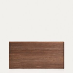 Cabecero Norlen de chapa de nogal con acabado oscuro y luz LED para cama de hasta 180 cm F