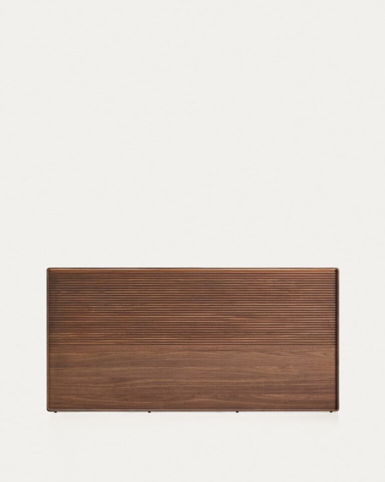 Cabecero Norlen de chapa de nogal con acabado oscuro y luz LED para cama de hasta 180 cm F