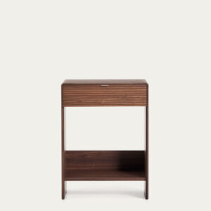 Consola Norlen con cajón y balda de chapa de nogal FSC Mix Credit 60 x 81 cm