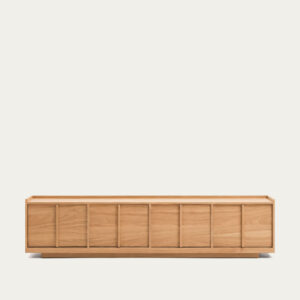 Mueble TV Onix de chapa de roble con acabado tono natural 200 x 45 cm FSC Mix Credit