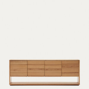 Aparador Alguema 4 puertas en chapa de roble con acabado natural 200 x 74 cm