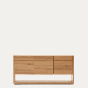 Aparador Alguema 3 puertas en chapa de roble con acabado natural 151 x 73cm