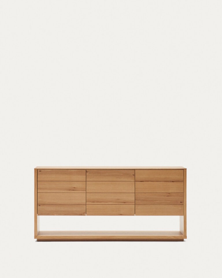 Aparador Alguema 3 puertas en chapa de roble con acabado natural 151 x 73cm