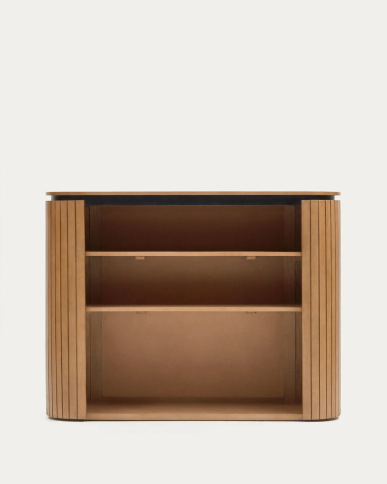 Estantería Licia de madera maciza de mango y metal pintado negro 120 x 90 cm
