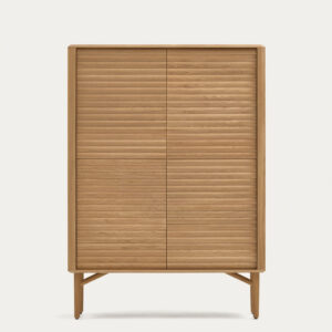 Aparador alto Lenon 4 puertas madera maciza y chapa de roble 104,5 x 144 cm FSC MIX Credit