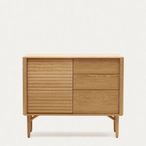 Aparador Lenon 1 puerta y 3 cajones de madera y chapa de roble 105 x 85 cm FSC MIX Credit