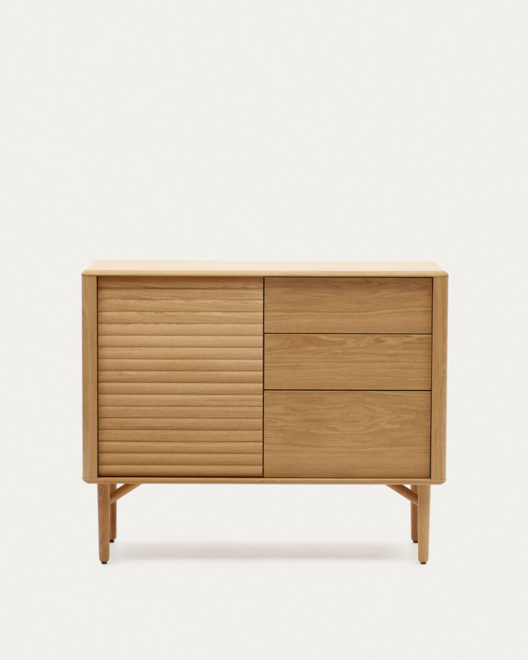 Aparador Lenon 1 puerta y 3 cajones de madera y chapa de roble 105 x 85 cm FSC MIX Credit