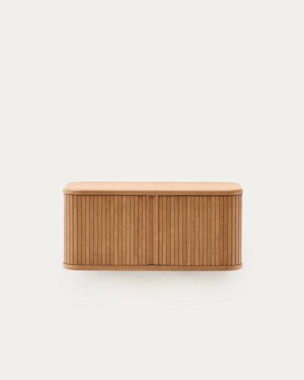 Mueble de baño Mailen en chapa de fresno con acabado natural 90 x 45 cm
