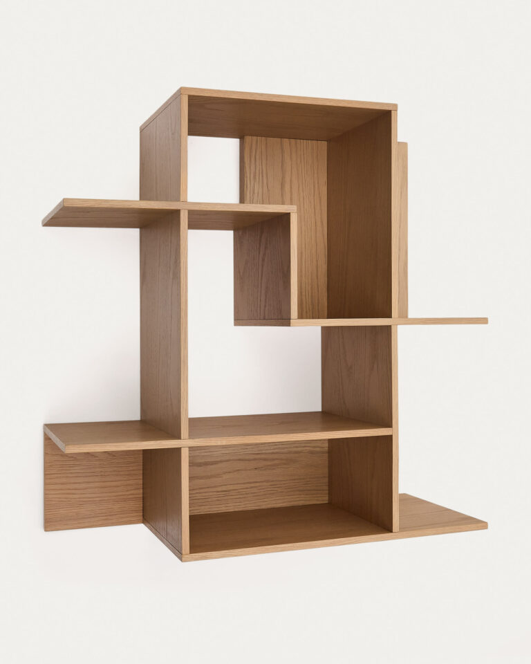 Estantería modular Ina de chapa de roble con acabado tono natural 80 x 80 cm FSC 100%