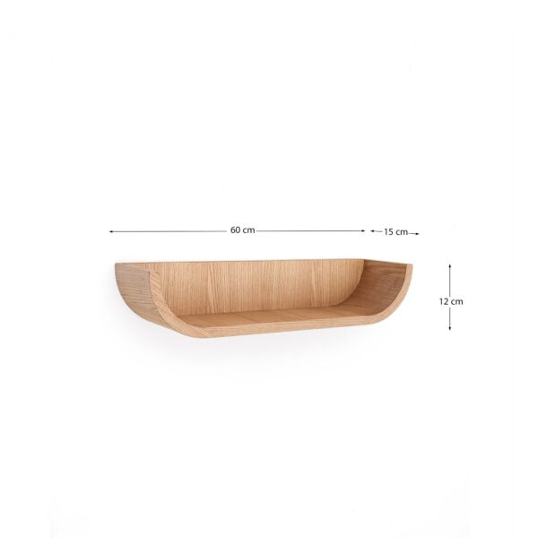 Estante Salaya de madera contrachapada de fresno con acabado natural 60 x 12 cm