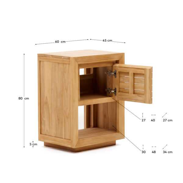 Mueble de baño Saula de madera maciza de teca acabado natural 60 x 45 cm