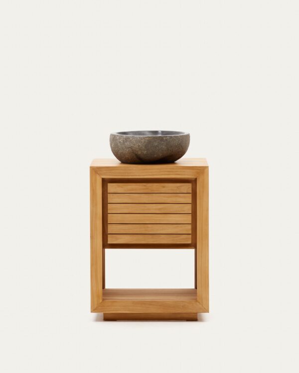 Mueble de baño Saula de madera maciza de teca acabado natural 60 x 45 cm