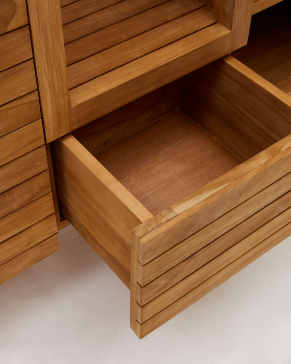 Mueble de baño Neria de madera maciza de teca acabado natural 120 x 45 cm