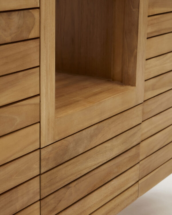 Mueble de baño Neria de madera maciza de teca acabado natural 120 x 45 cm