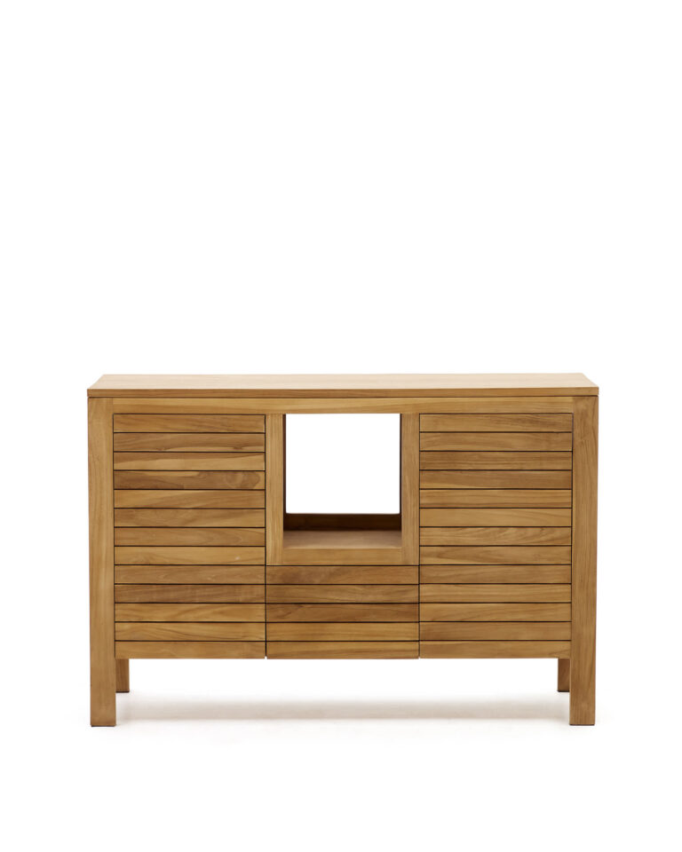 Mueble de baño Neria de madera maciza de teca acabado natural 120 x 45 cm