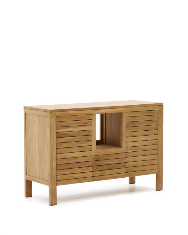Mueble de baño Neria de madera maciza de teca acabado natural 120 x 45 cm