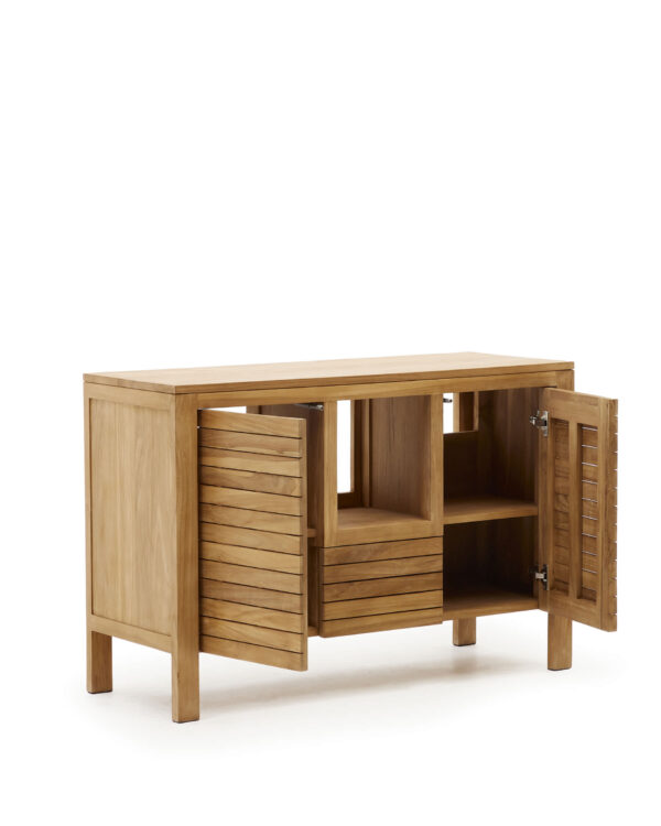 Mueble de baño Neria de madera maciza de teca acabado natural 120 x 45 cm