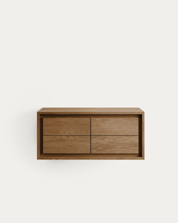 Mueble de baño Kenta de madera maciza de teca con acabado natural 90 x 45 cm