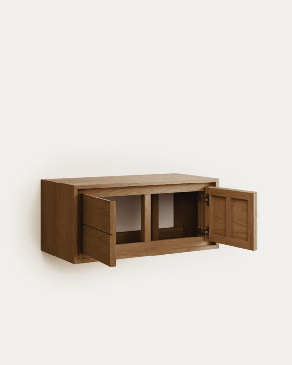 Mueble de baño Kenta de madera maciza de teca con acabado natural 90 x 45 cm