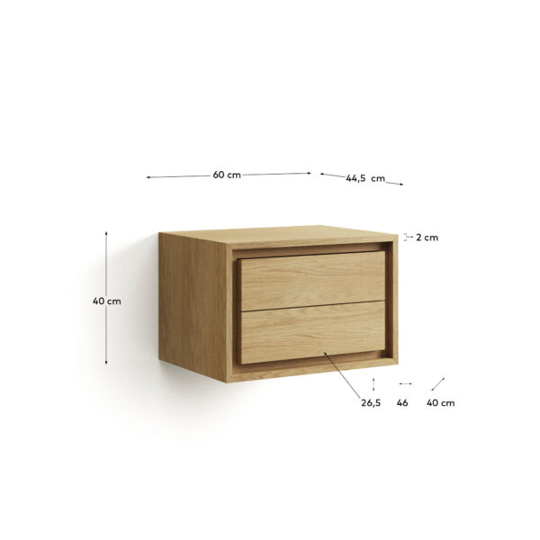 Mueble de baño Kenta de madera maciza de teca con acabado natural 60 x 45 cm