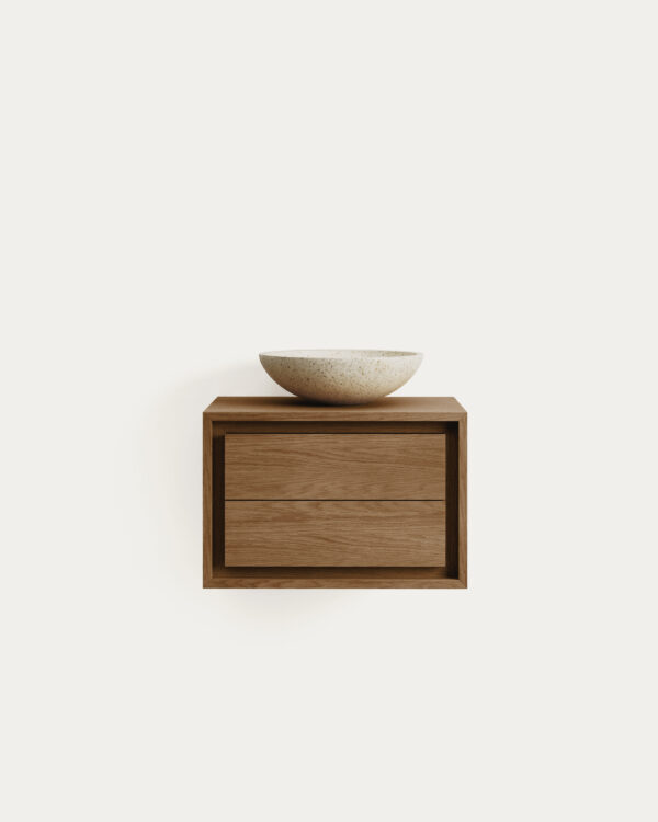 Mueble de baño Kenta de madera maciza de teca con acabado natural 60 x 45 cm