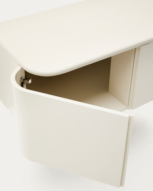 Mueble de baño Salaya de madera contrachapada de fresno con acabado lacado beige 90 x 45cm