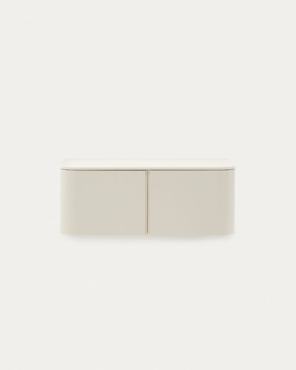 Mueble de baño Salaya de madera contrachapada de fresno con acabado lacado beige 90 x 45cm