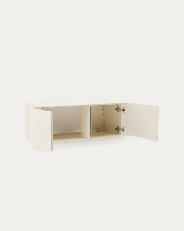Mueble de baño Salaya de madera contrachapada de fresno con acabado lacado beige 90 x 45cm