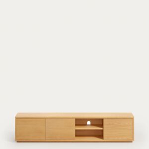 Mueble TV Abilen 2 puertas y 2 cajones de chapa de roble 200 x 44 cm FSC 100%